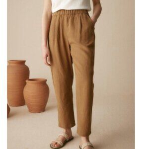 NWT 100% Linen Tapered Pants Patricia Cinnamon Brown